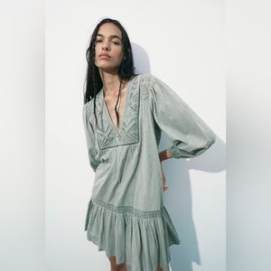 Zara Sage Green Shirt Dress